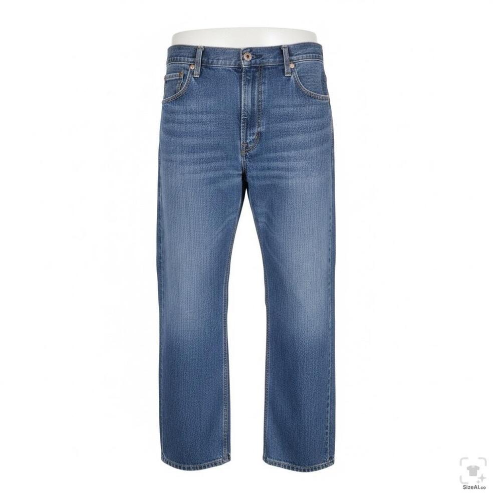 Levis 569 Jeans Mens 36x27 Medium Wash Blue Denim Relaxed Fit Straight Leg